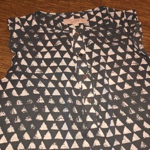 Geometric LOFT Sleeveless Top Blouse  XS.